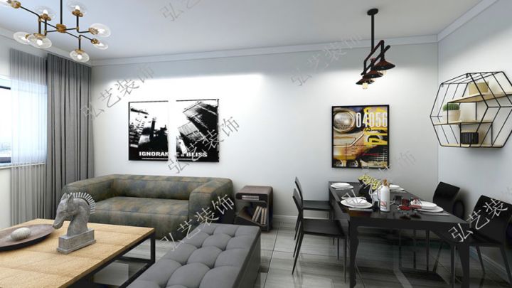 唐山景泰翰林-74平米-7.8萬元-冷色調(diào)設(shè)計