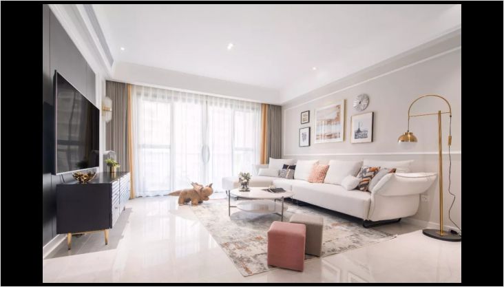 113平清新美式風(fēng)格，客廳裝的太漂亮了，主臥衣帽間相通，精致顯格調(diào)！